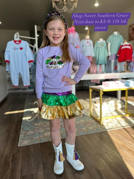 Lavender King Cake Sequin Tee