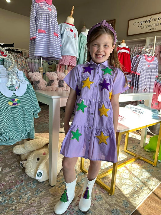 Mardi Gras Chenille Kid Dress
