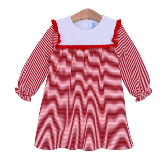 Marie Dress Red Strioe