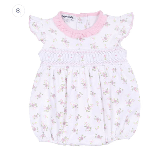 Hope Rose Spring Pink Smocked Printed Flutters