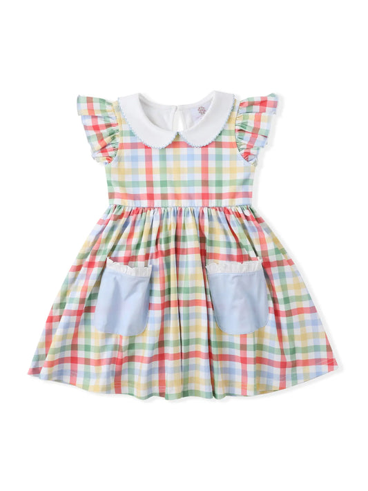 B2S Fall Plaid Flutter Dress