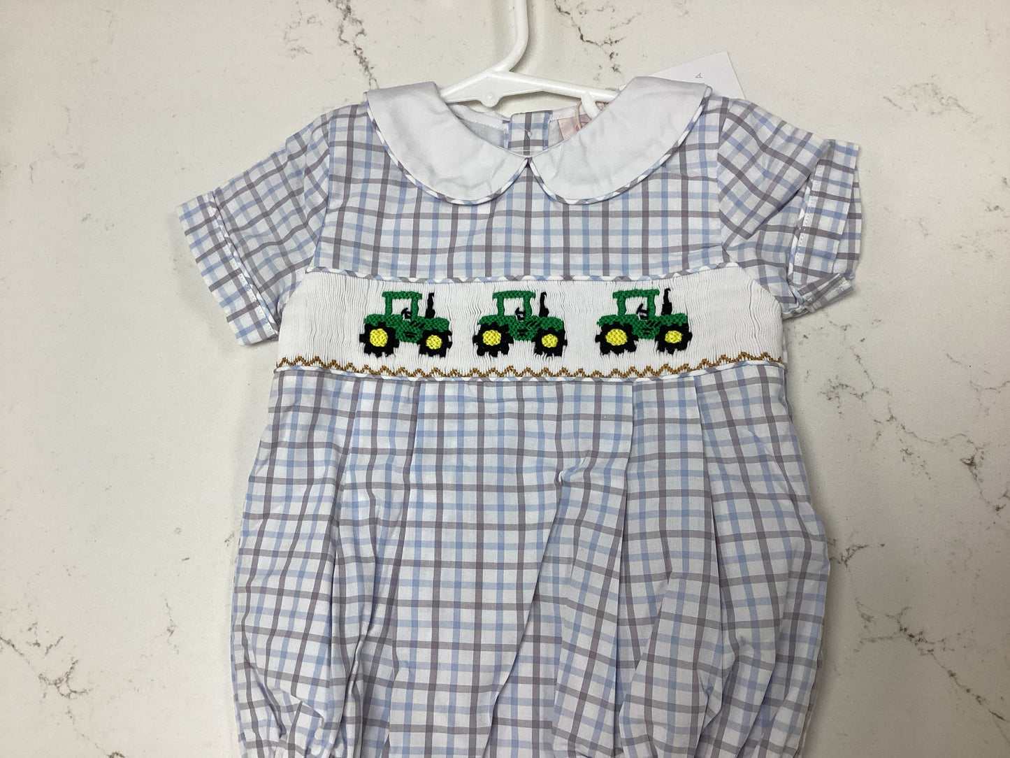 Shop Peeta Smocked Plaid Tractor Bubble