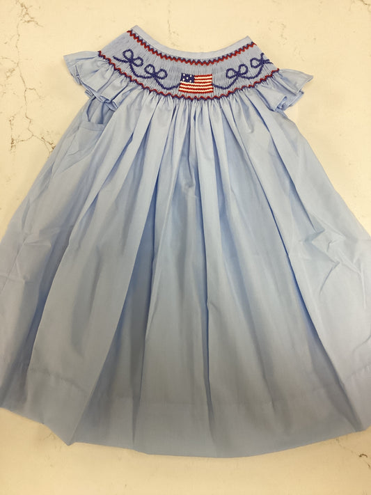 Smocked American Flag Dress