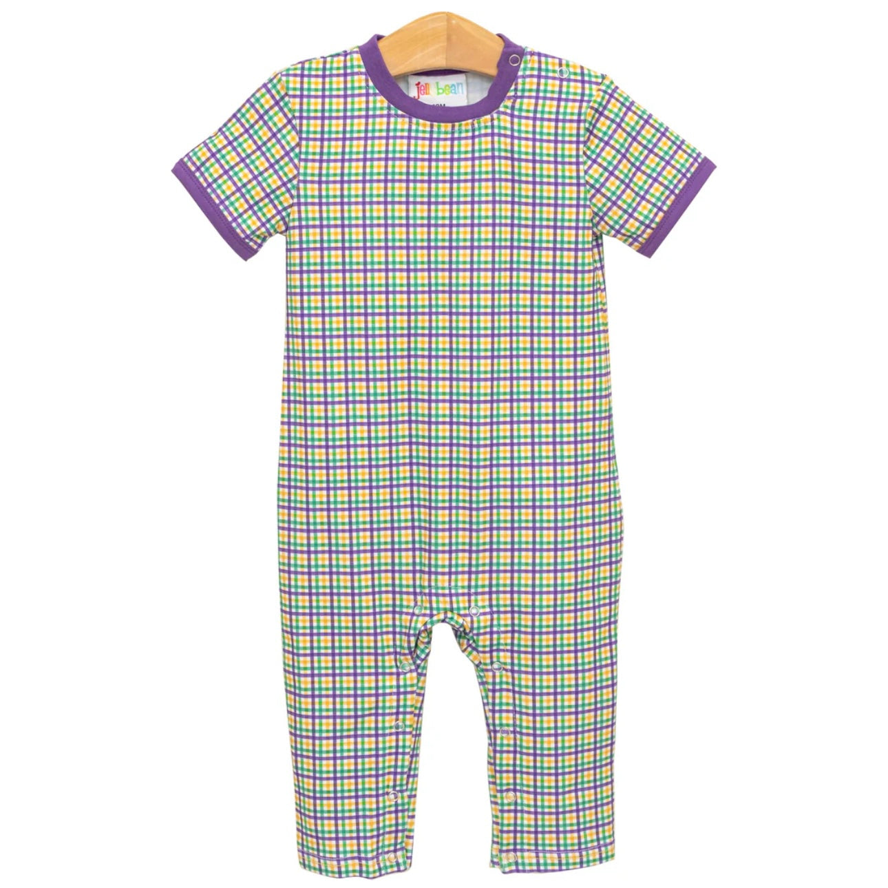 Mardi Gras Plaid Romper- JB