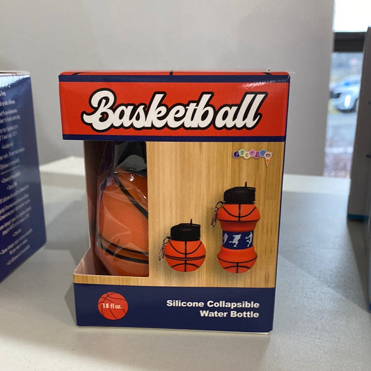 Basketball Silcone Collapsible Water Bottle
