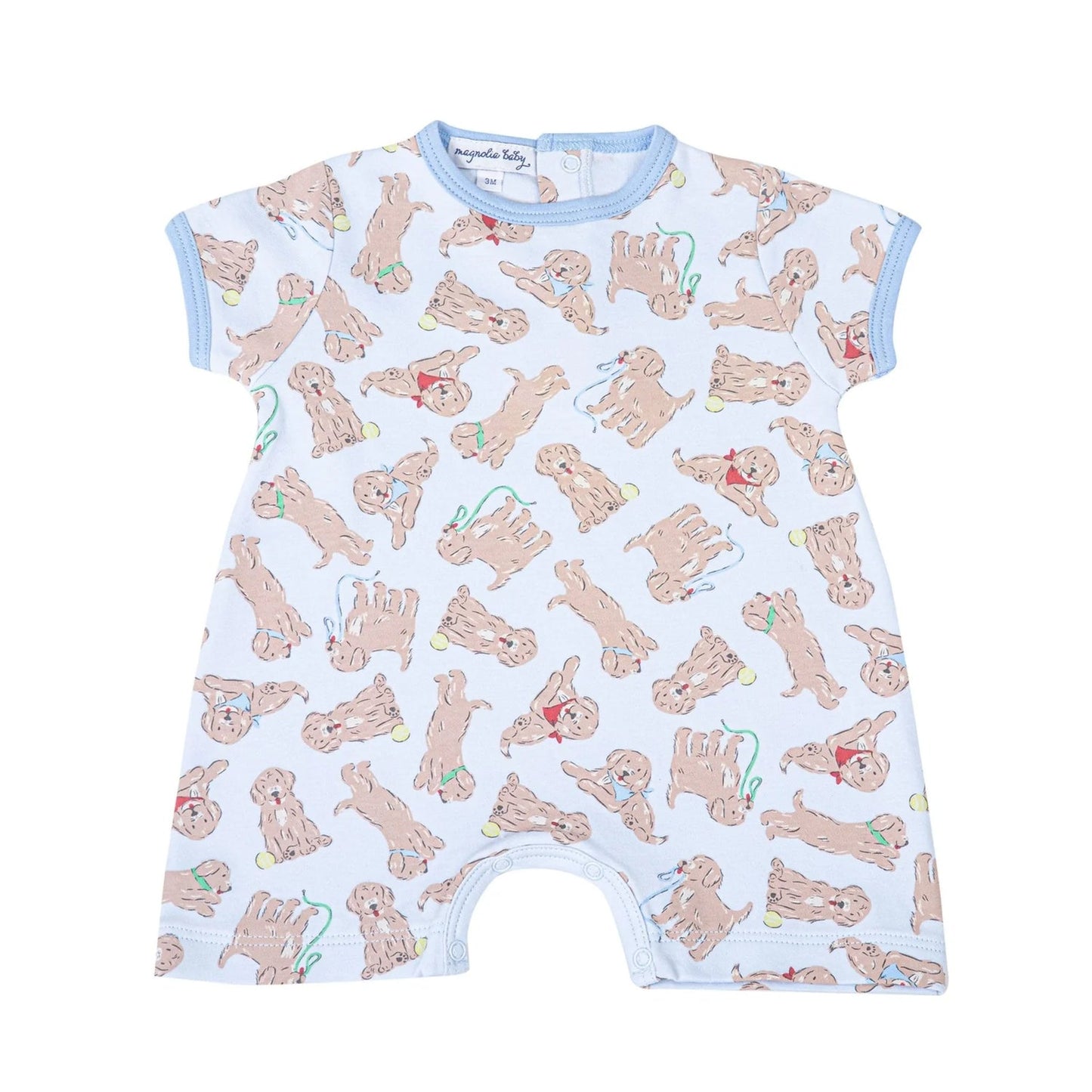 Golden Pup Short Playsuit: Light Blue