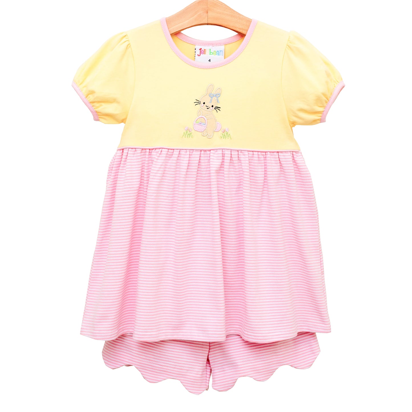 Hoppin' Down The Bunny Trail Scallop Short Set Pink