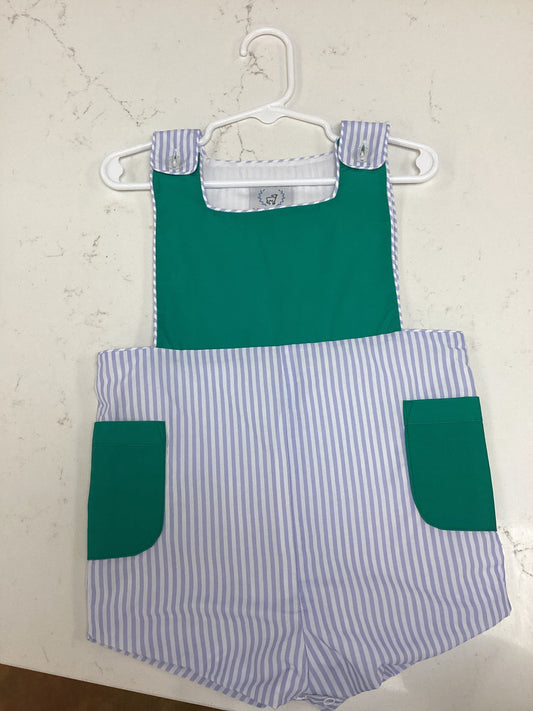 LLC Blue stripe with Green Overalls