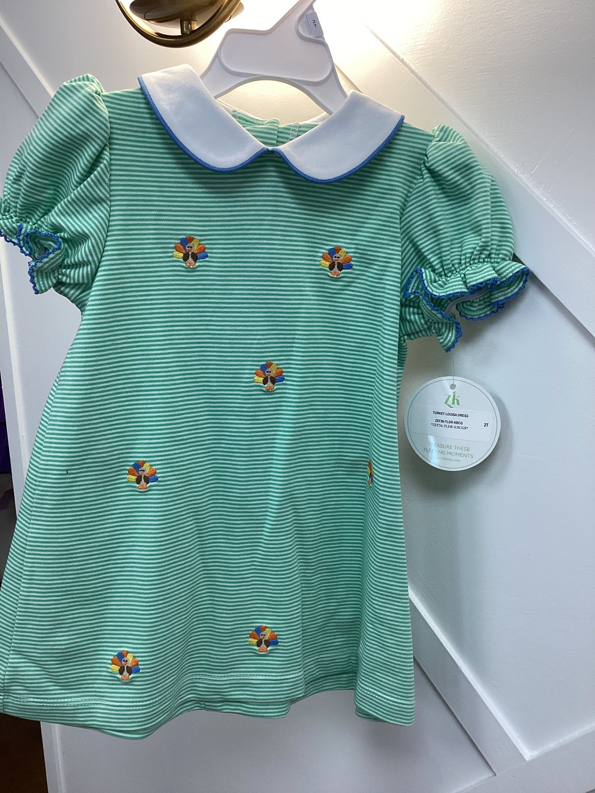 ZK Green Striped Turkey Dress