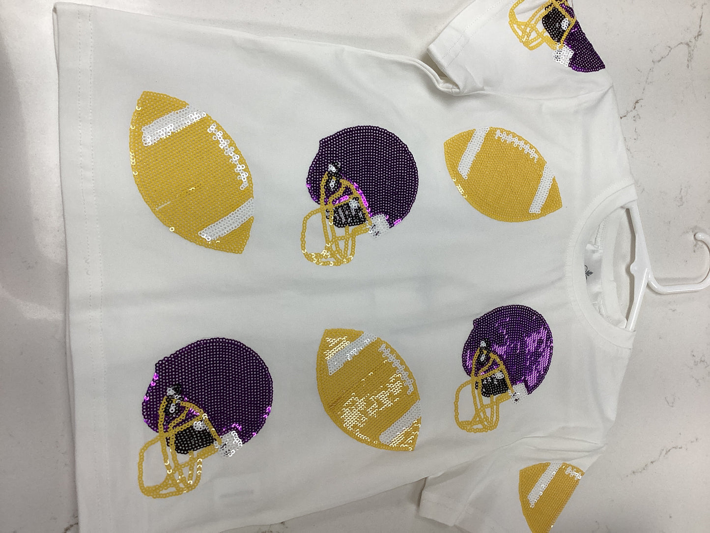Belle Cher Sequin Football Elements Tee