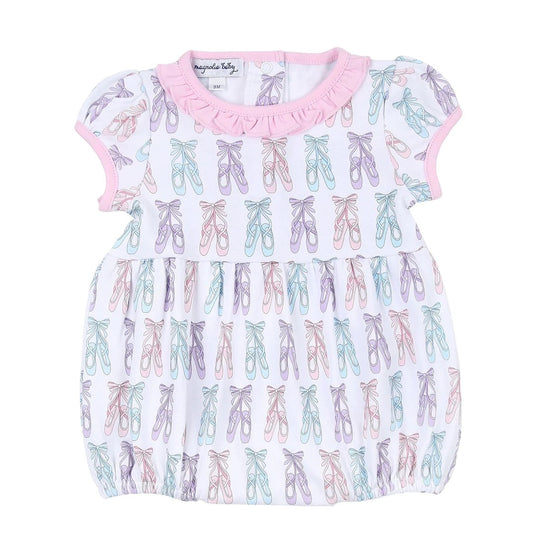 Ballerina Girl Pink Printed Short Sleeve Girl Bubble