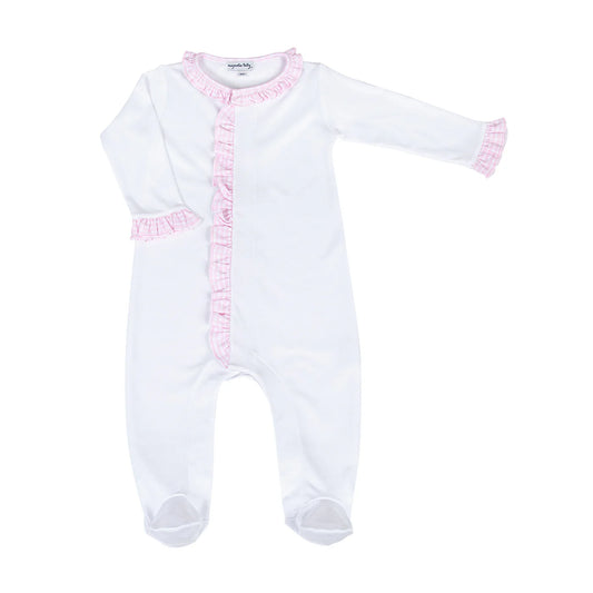 NEW BEGINNINGS RUFFLE FRONT FOOTIE