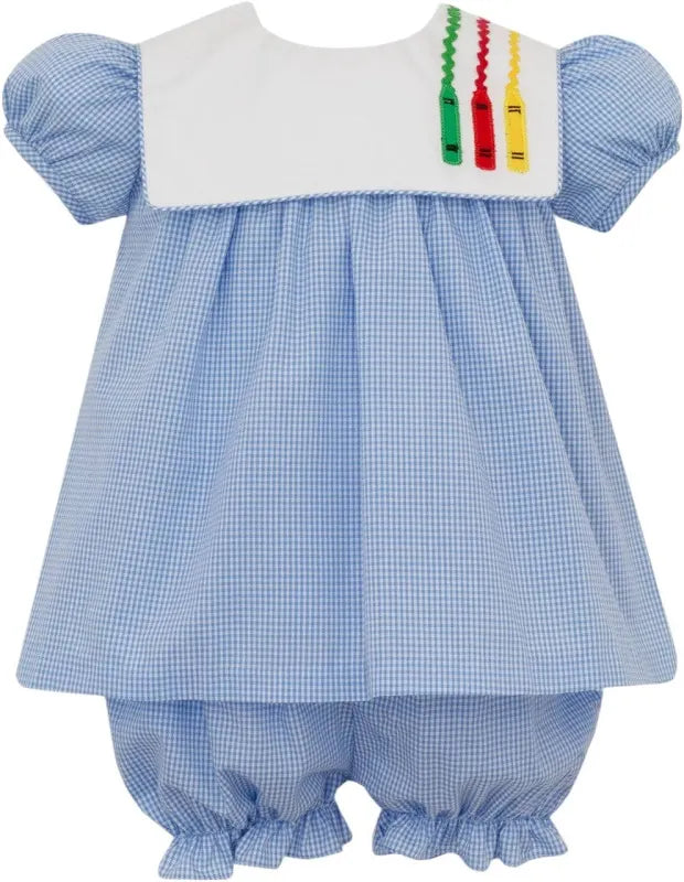 C&C Gingham Crayon Bloomer Set