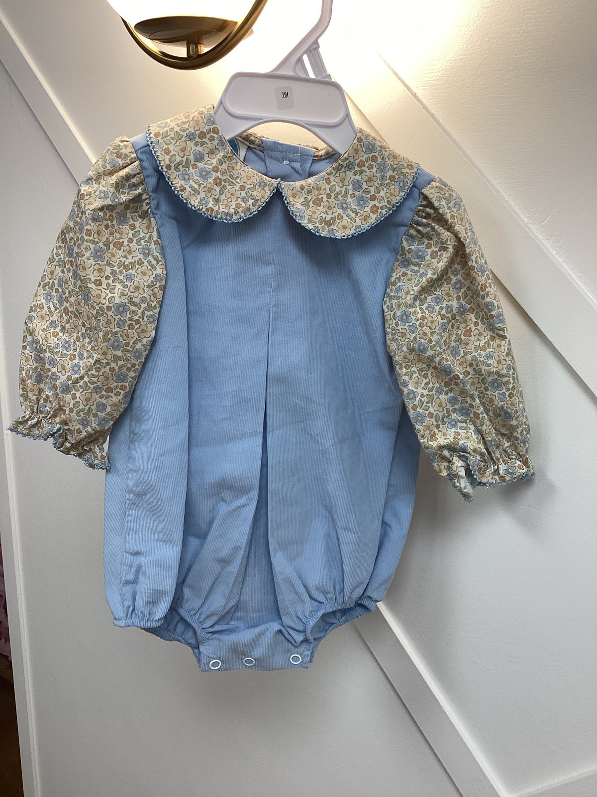 Krewe Blue Floral Corduroy Bubble