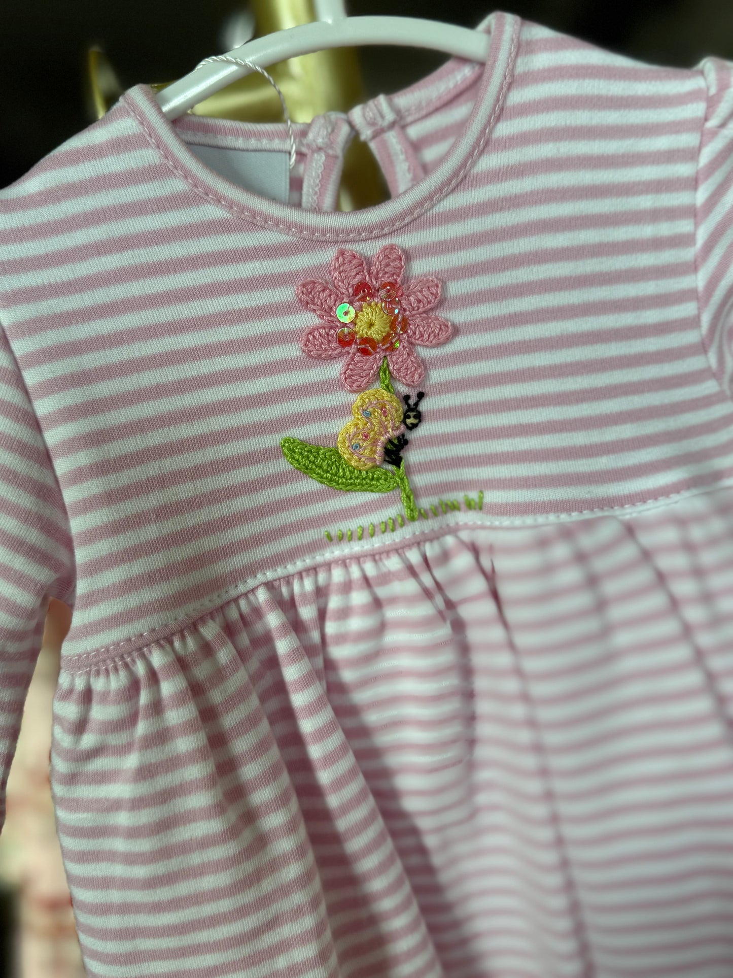 Sparkling Flower & Butterfly Onesie Dress