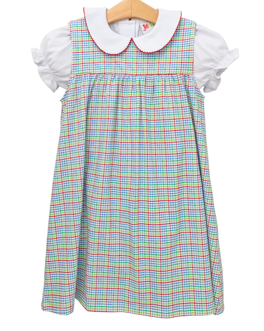 Primary Plaid Jumper Set