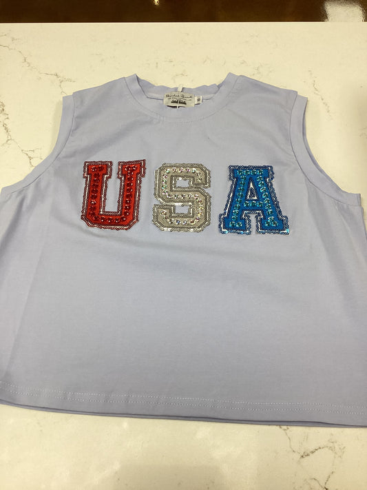 Blended Spirit Sequin USA Top