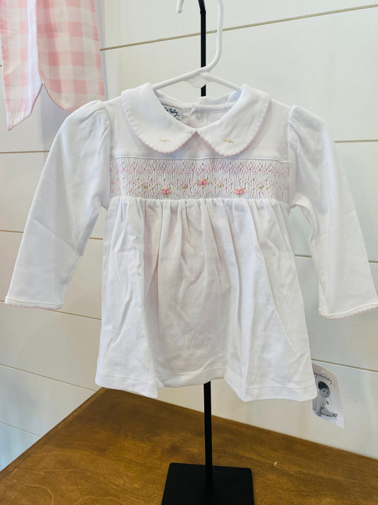 White Smocked Pink set