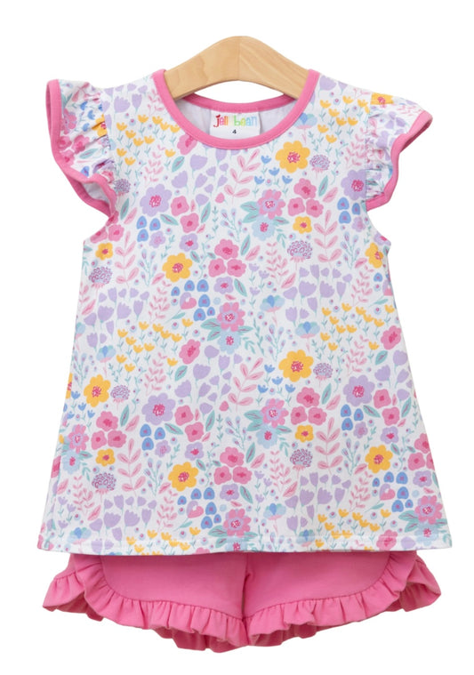 Poppies/Petals Ruffle Short Set