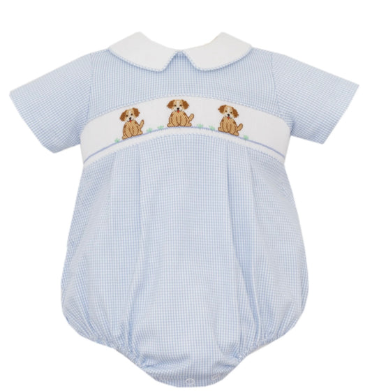 Puppies Blue Check Knit Bubble