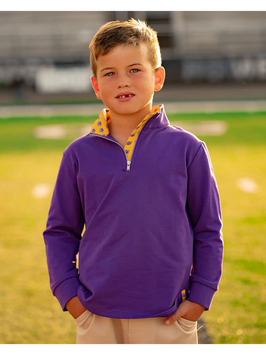 Purple and Gold Football Pullover
