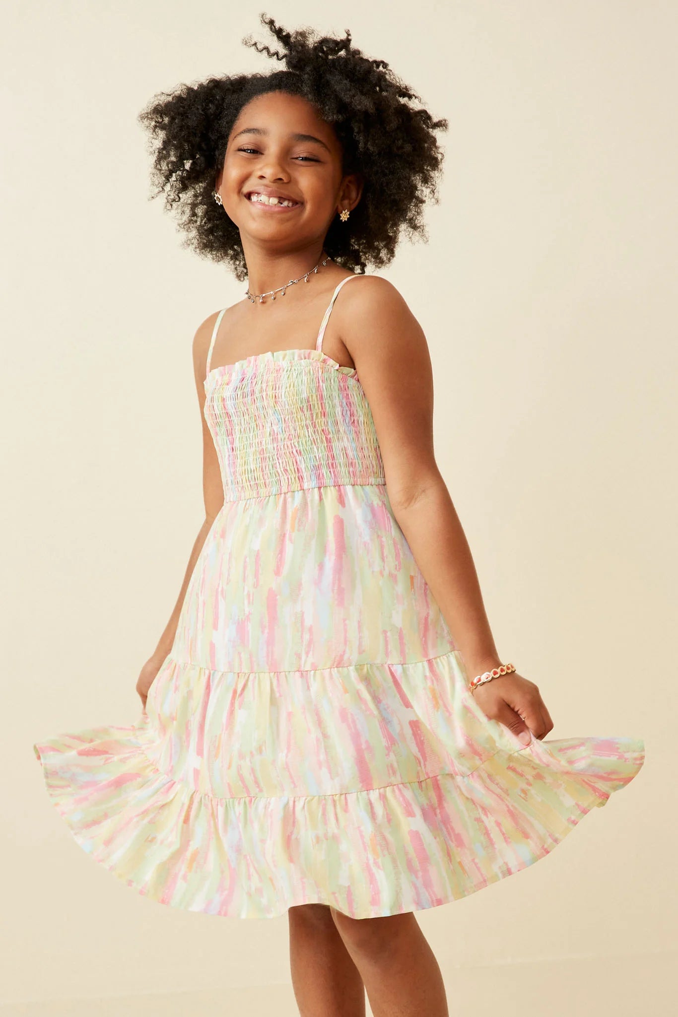Watercolor Tiered Tank Dress