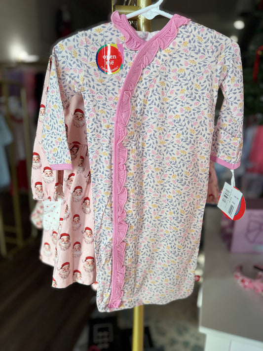 Santa Embroidery Green/Red Gingham Classic PJs