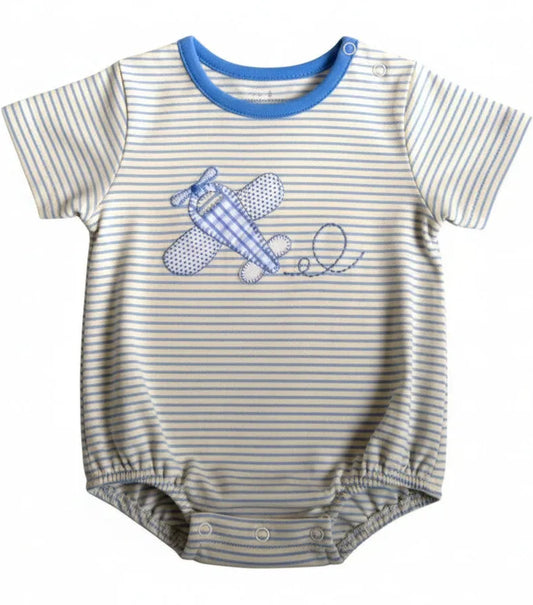 Airplane boys appliqué bubble