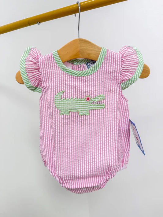 Alligator Appliqué Girl Bubble