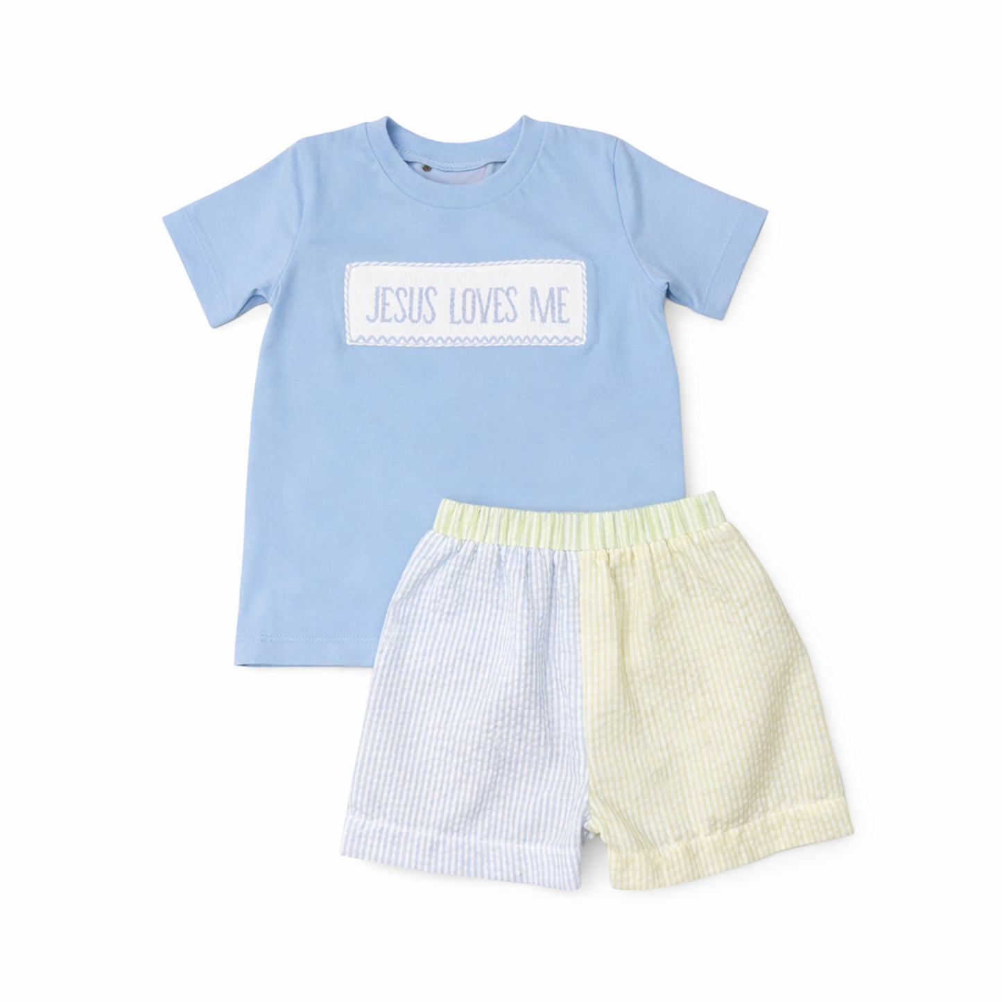 Jesus Loves Me Smocked Boy Set BS