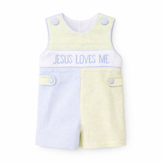 Jesus Loves Me Smocked Jon Jon BS
