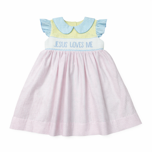 Jesus Loves Me Smocked Dress