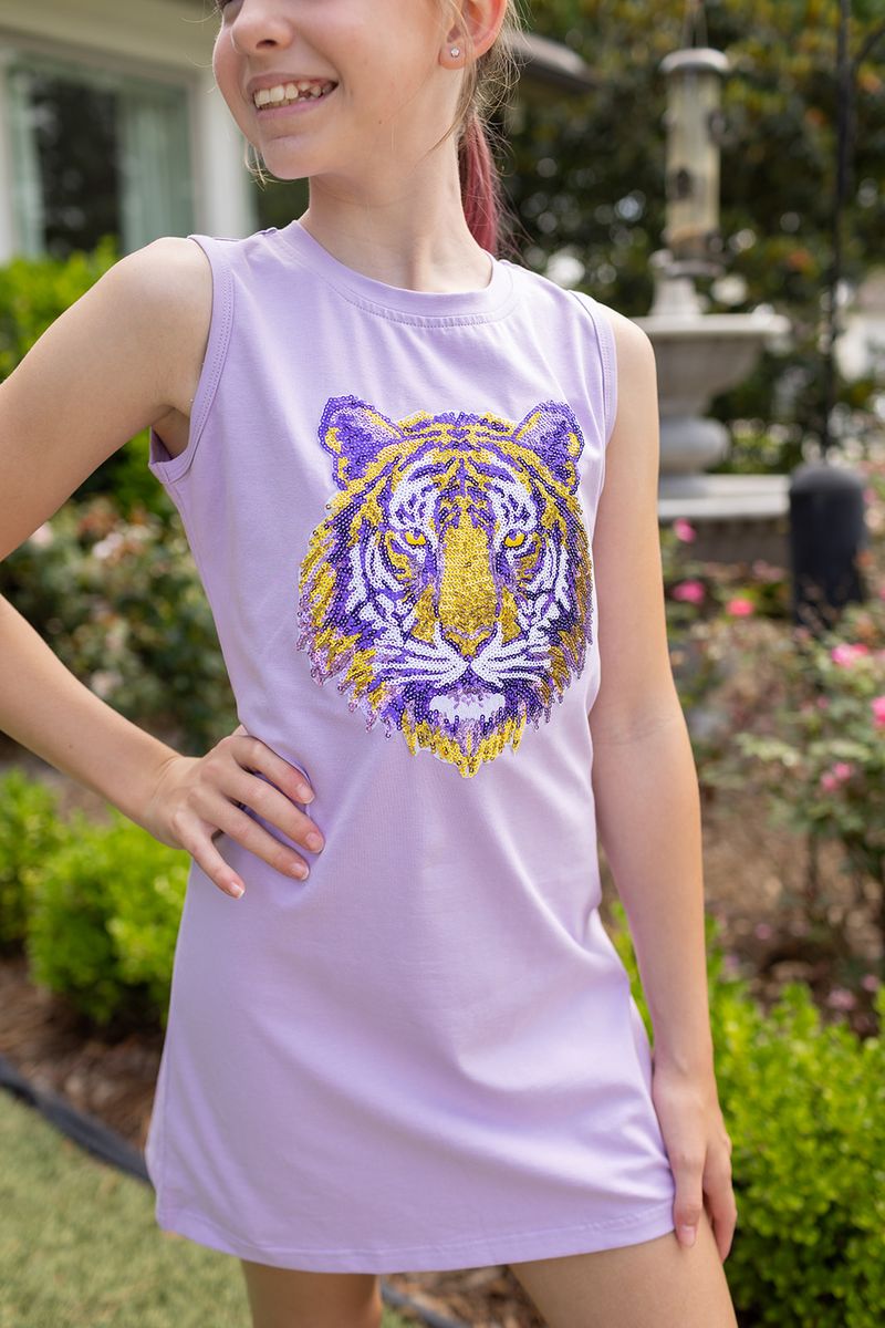 Sequin Patch Dress - Tiger Face
