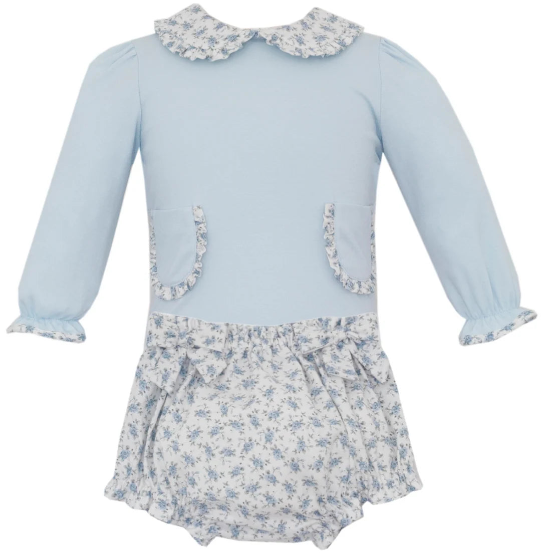 Blue floral Ruffle Blommer set