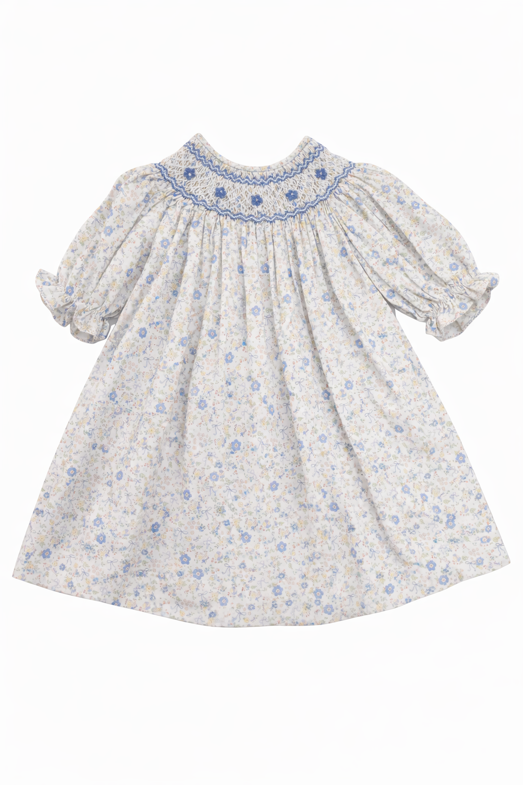 Ashley Blue Smocked Dress
