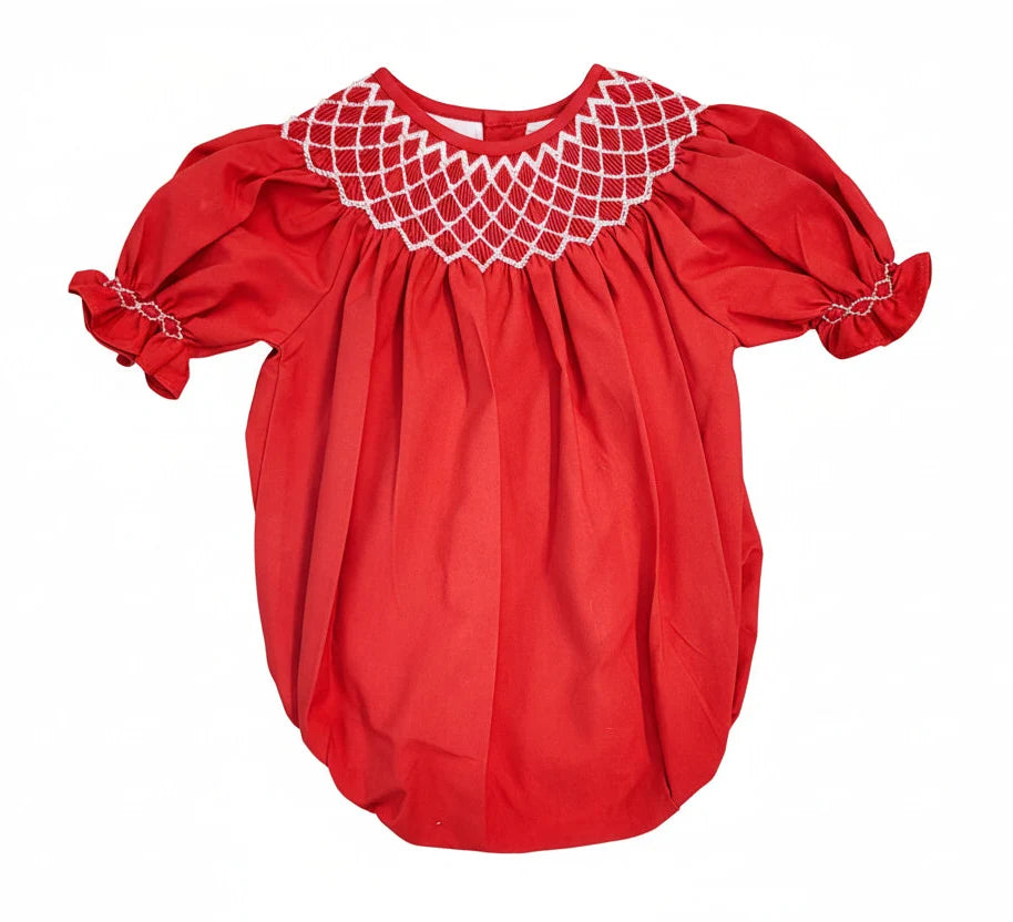 SD Red White Pearl Smock Bubble