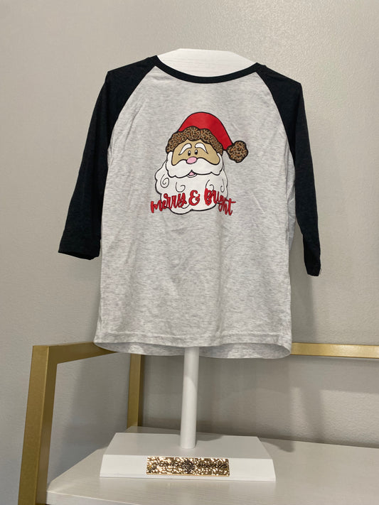 Merry and Bright Santa Shirt