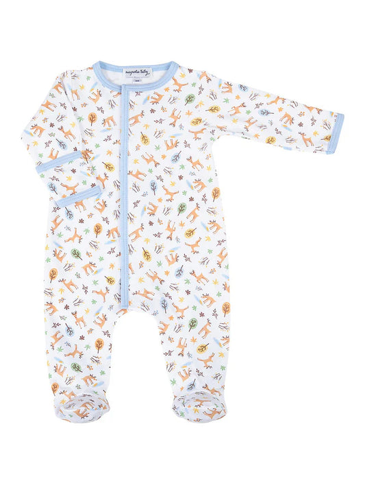 Into the Forest Printed Zipper Footie