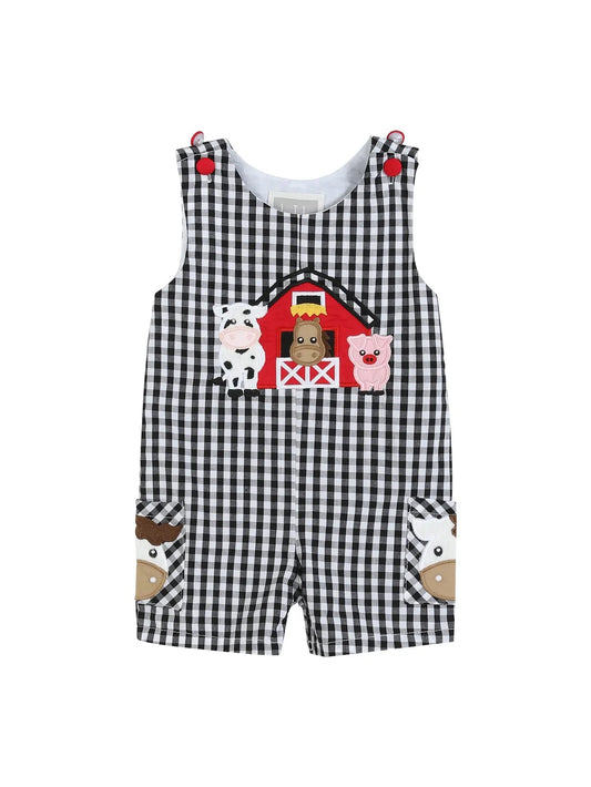 Black Gingham Barn Shortall