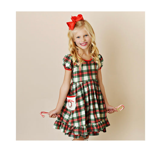 Perfectly Plaid embroidered Pocket Dress