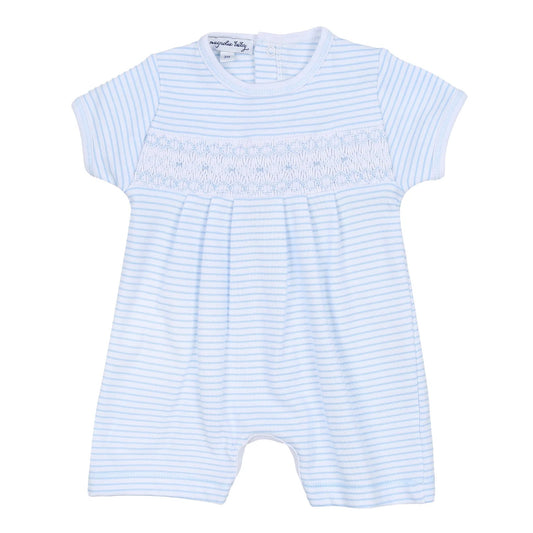 Katie & Kyle Blue Smocked Short Playsuit