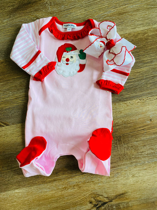 Winking Santa Ruffle Lap Footie