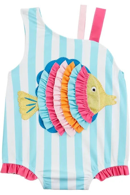 Glitter Fish Appliqué Swimsuit