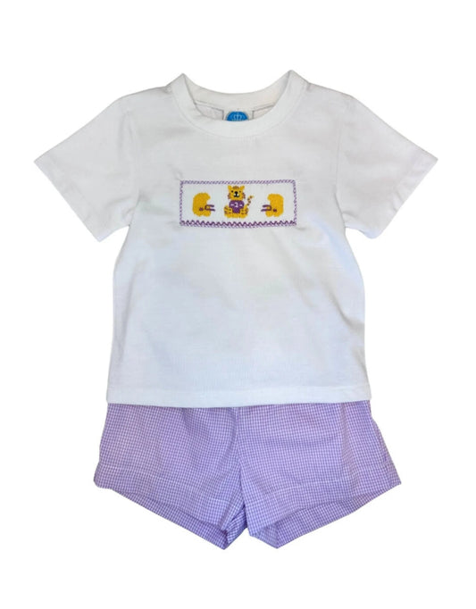 Purple Tiger Smock Short Set