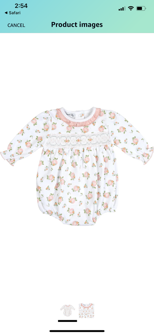Smocked Pink Pumpkin Bubble