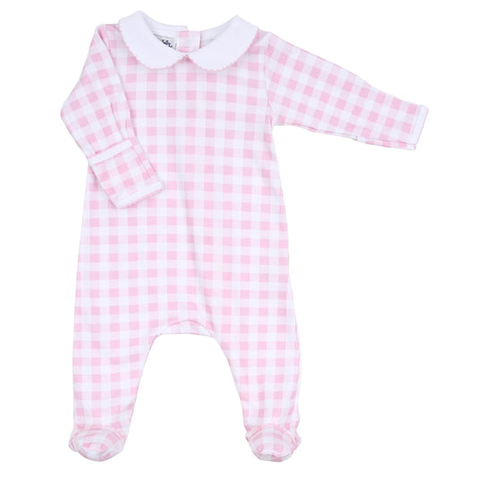 BABY CHECKS ESSENTIALS COLLARED GIRL FOOTIE