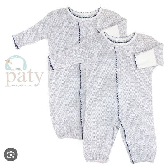 Grey/ Navy Trim Paty Knit LS Converter