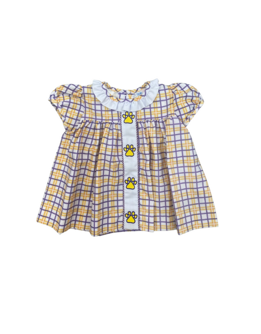 Paw Plaid Girl Dress