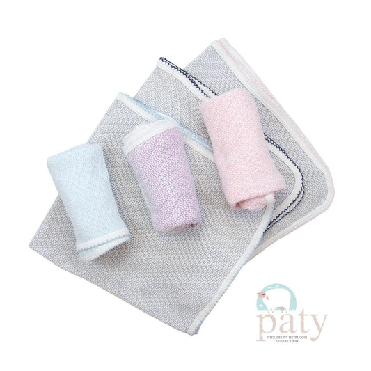 Paty Knit Receiving/Swaddle Blanket- Grey