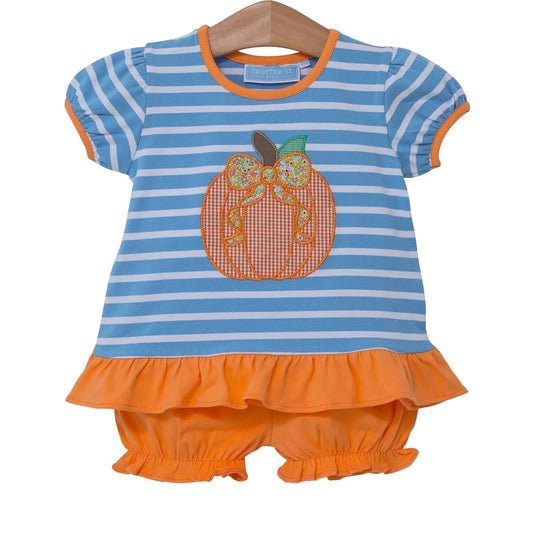 Trotter Street - Pumpkin Applique Bloomer Set